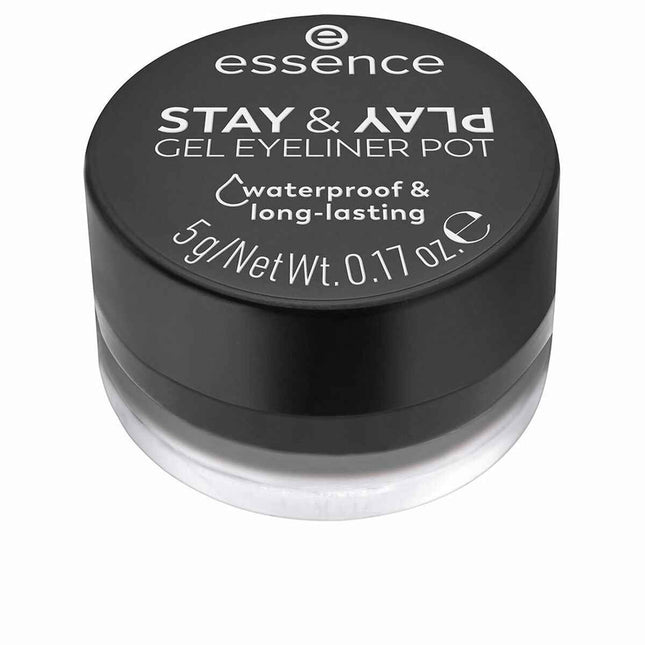 Essence Cosmetics Stay y Play Eyeliner – Gel En Tarro 01-Black Unisex, 5 g