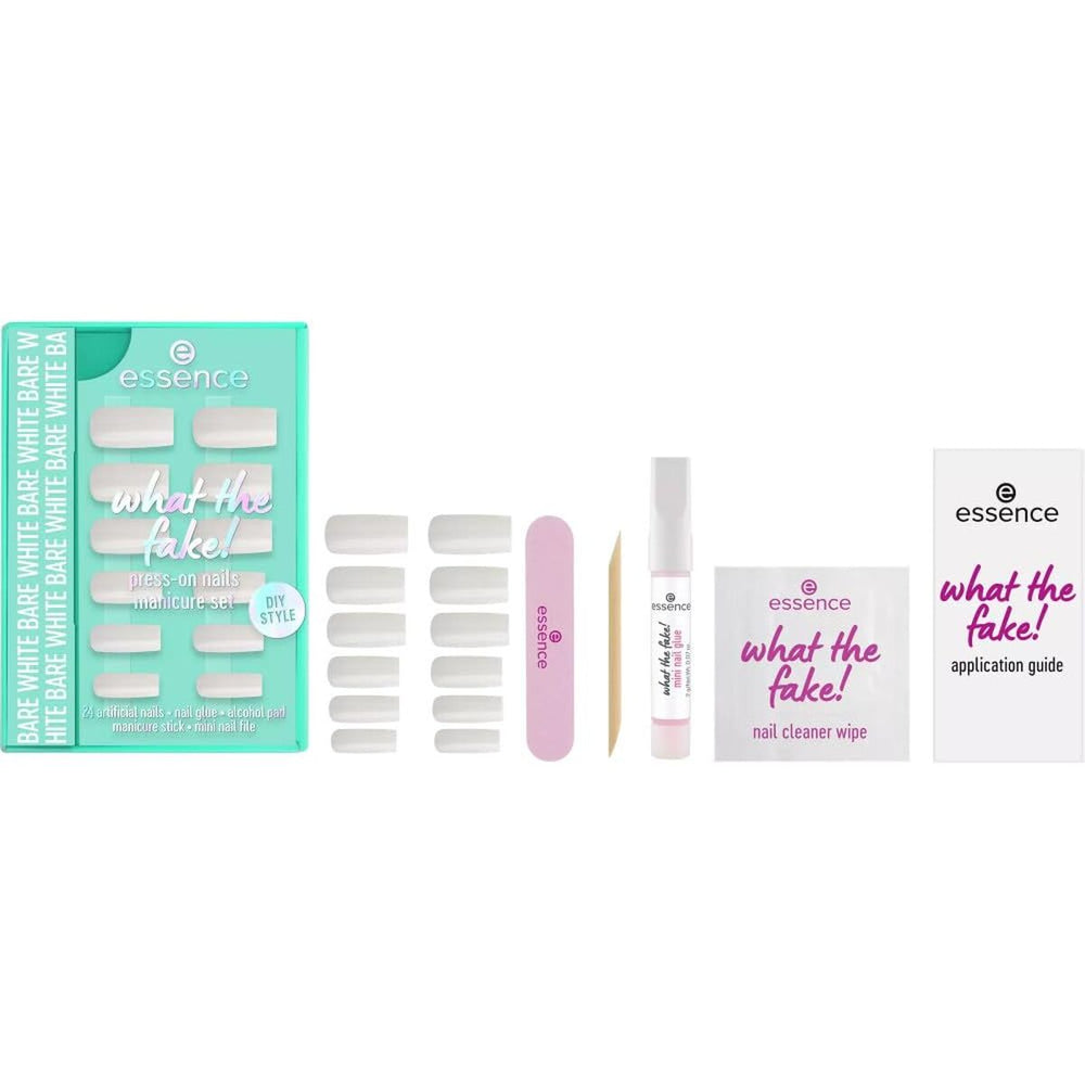 Essence Cosmetics What The Fake! Uñas Postizas Estuche 04-Bare White 6 Piezas Unisex