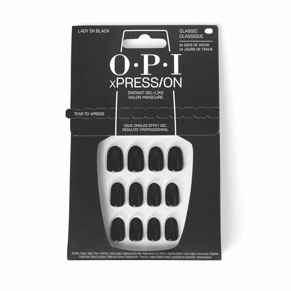 OPI Xpress-On Uñas Artificiales Tonos Icónicos Lady In Black 30 U Unisex