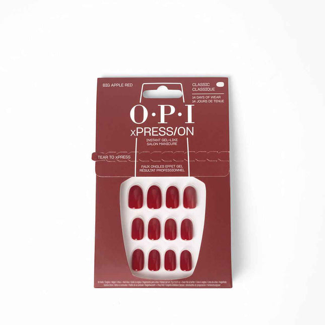 OPI Xpress-On Uñas Artificiales Tonos Icónicos Big Apple Red 30 U Unisex