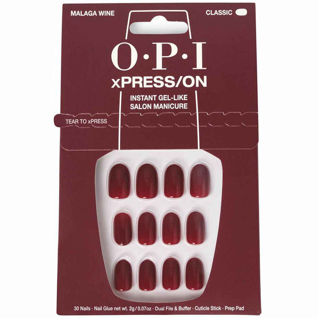 OPI Xpress-On Uñas Artificiales Tonos Icónicos Malaga Wine 30 U Unisex