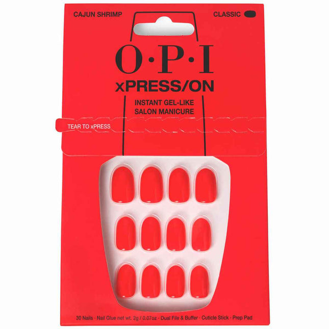 OPI Xpress-On Uñas Artificiales Tonos Icónicos Cajun Shrimp 30 U Unisex
