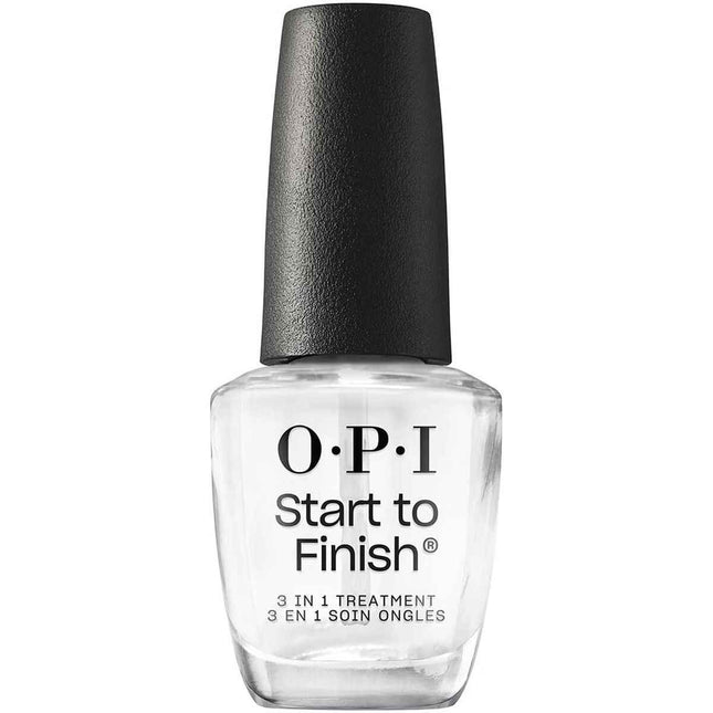 OPI Start to Finish 3 En 1 Tratamiento Base, Top Coat y Fortalecedor Unisex, 15 ml