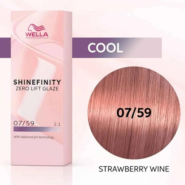 Wella Shinefinity Zero Lift Glaze Tinte 07-59 Strawberry Wine 60 ml Unisex, 1 Units