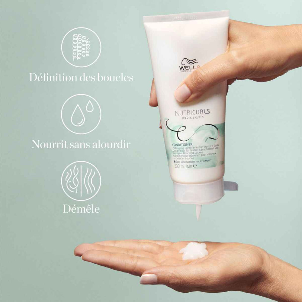 Wella Nutricurls Acondicionador Cabello Con Rizos y Ondas Unisex, 250 ml
