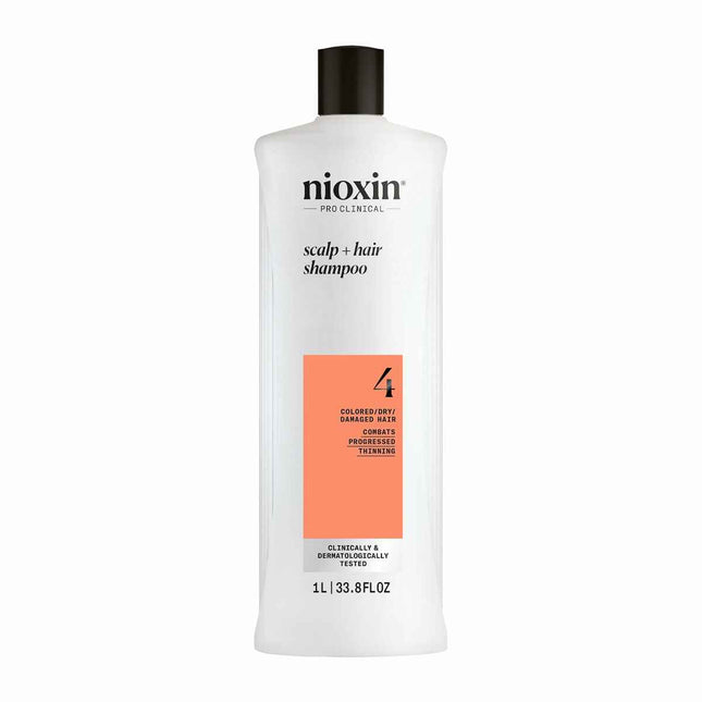 Nioxin Sistema 4 - Champú - Cabello Teñido y Dañado Con Debilitamiento Avanzado Unisex, 1000 ml