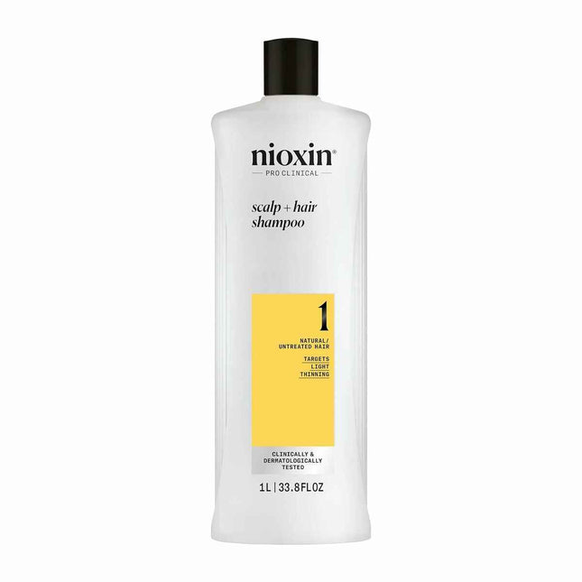 Nioxin Sistema 1 - Champú - Cabello Natural Con Debilitamiento Leve Unisex, 1000 ml