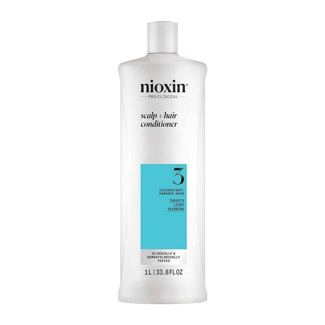 Nioxin Sistema 3 - Acondicionador - Cabello Teñido y Dañado Con Debilitamiento Leve Unisex, 1000 ml