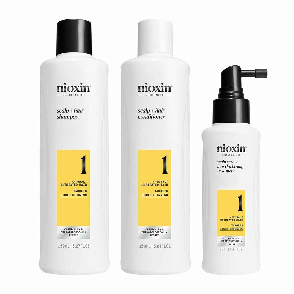 Nioxin Sistema 1 – Kit - Tratamiento Para Cabello Natural Con Debilitamiento Leve 3 U Unisex