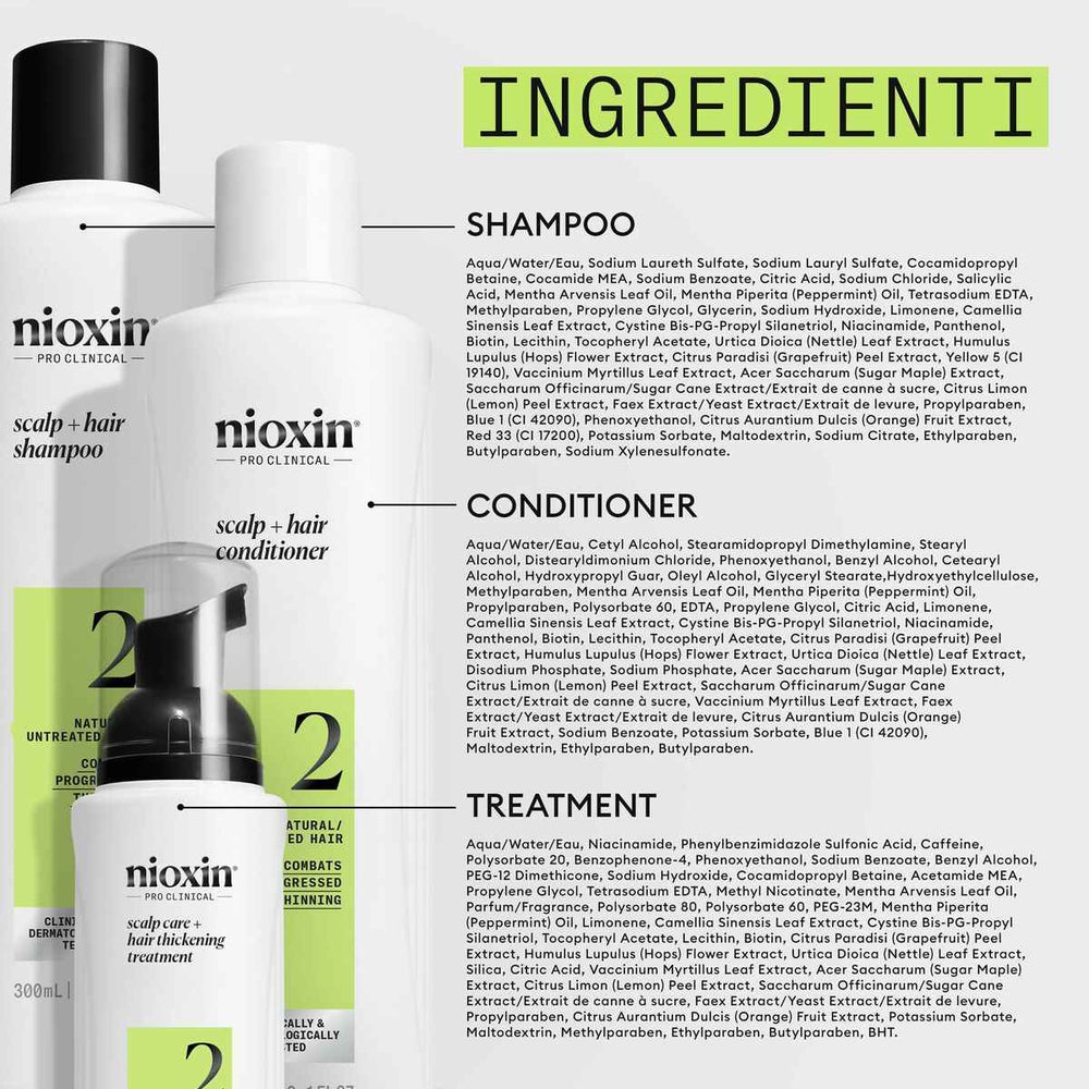 Nioxin Sistema 2 - Kit - Tratamiento Para Cabello Natural Con Debilitamiento Avanzado 3 U Unisex
