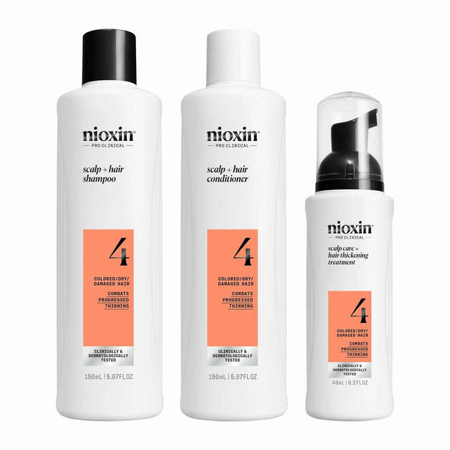 Nioxin Sistema 4 - Kit - Tratamiento Para Cabello Teñido Con Debilitamiento Avanzado 3 U Unisex