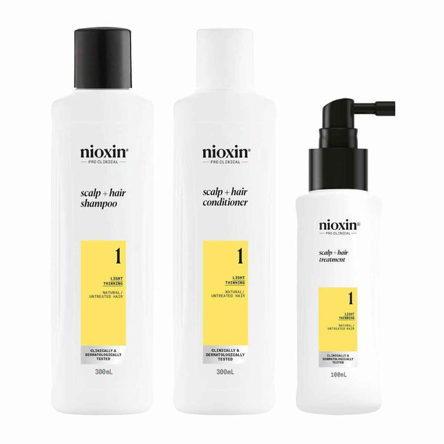 Nioxin Sistema 1 – Kit - Tratamiento Para Cabello Natural Con Debilitamiento Leve 3 U Unisex