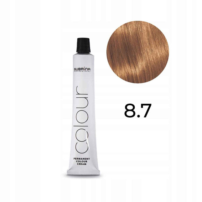 Subrina Professional Permanent Colour – Permanent Hair Dye Unisex, 8.7 Light Blonde Brown, 100 ml