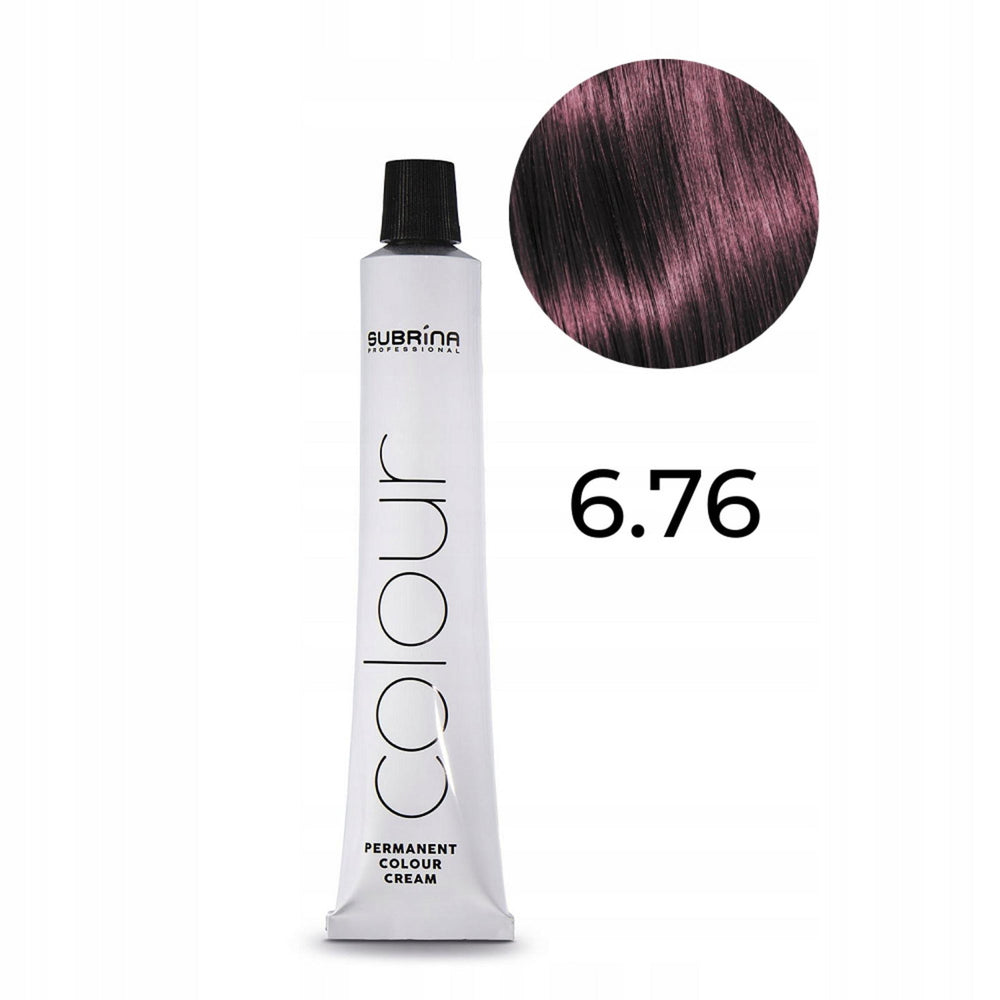 Subrina Professional Permanent Colour Argan – Permanent Hair Dye Unisex, 6/76 Dark Blonde Violet Chestnut, 100 ml