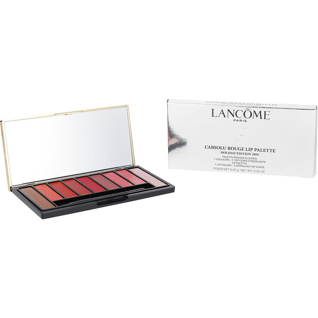 Lancome L'Absolu Rouge Lip Palette Holiday Edition (7x Lip Color, 2x Sparkling Top Coat, 1x Brush)
