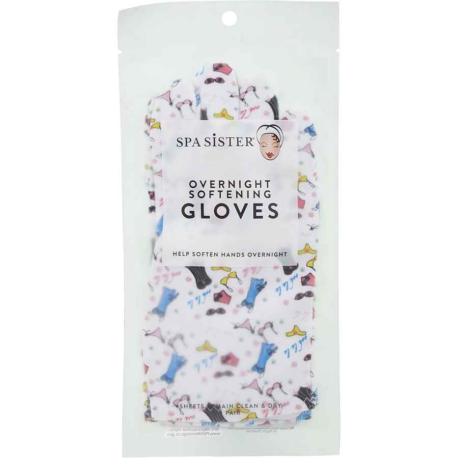 Spa Accessories Overnight Softening Gloves - Lingerie Print