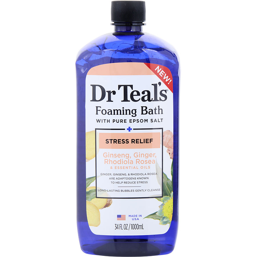 Dr. Teal's Foaming Bath With Pure Epsom Salt Stress Relief Essential Oils 1000ml/34oz