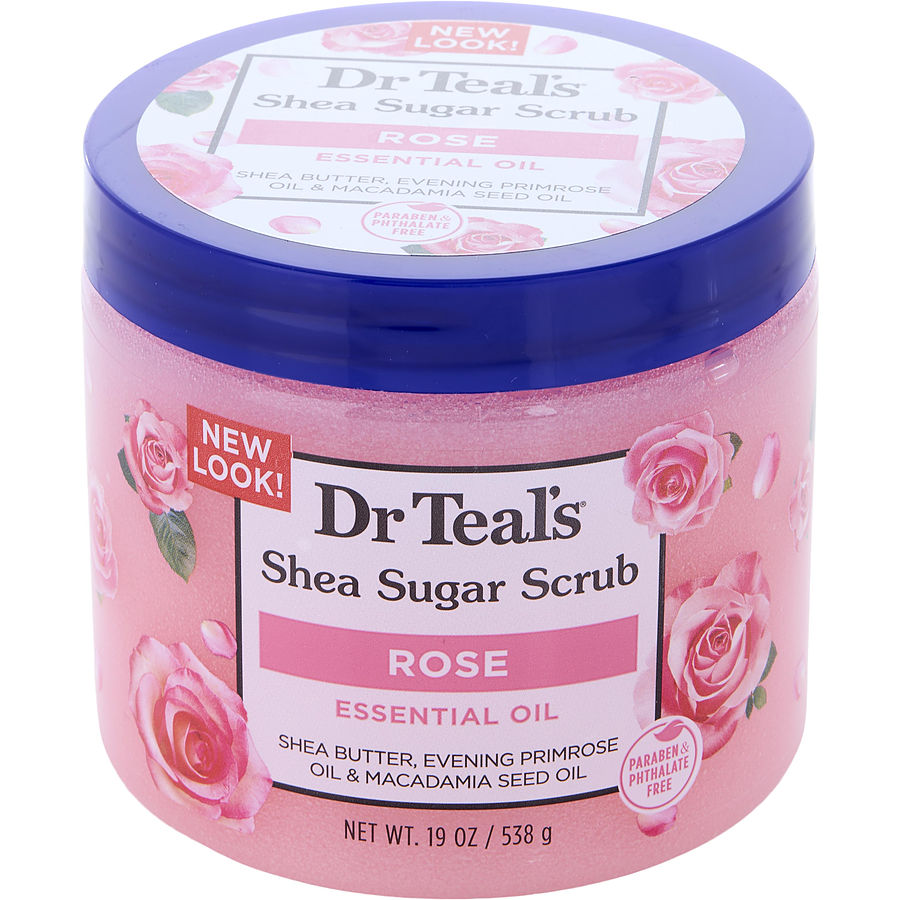 Dr. Teal's Shea Sugar Scrub - Rose Essential Oil 538g/19oz