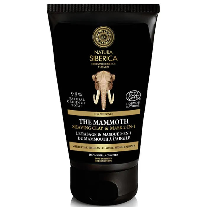 Natura Siberica The Mammoth Shaving Clay And Mask 2 In 1 for Men, 150 ml