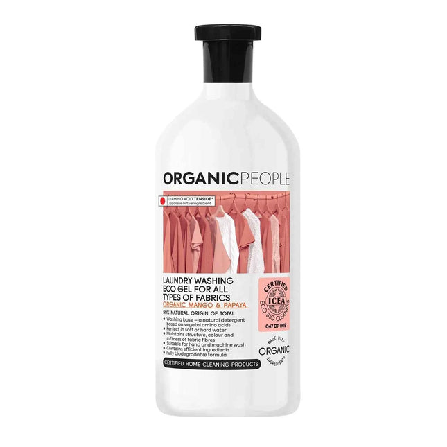 Organic People For All Types Of Fabrics Mango y Papaya Laundry Washing Eco – Gel, 200 ml