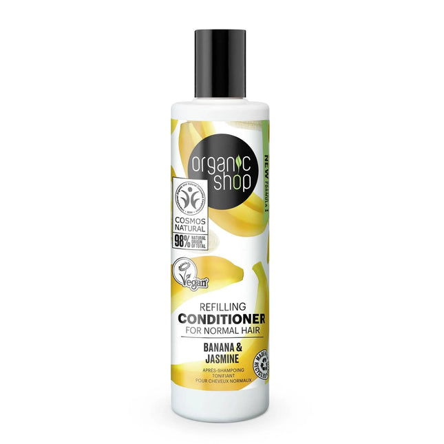 Organic SHOP Banana Refillin Acondicionador Cabello Normal Unisex, 280 ml