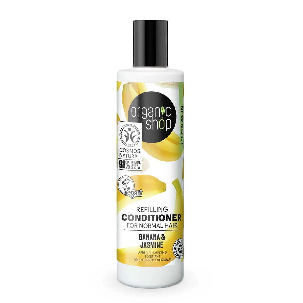 Organic SHOP Banana Refillin Acondicionador Cabello Normal Unisex, 280 ml