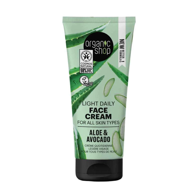 Organic SHOP Aloe Crema Facial Diaria Todo Tipo De Pieles Unisex, 50 ml