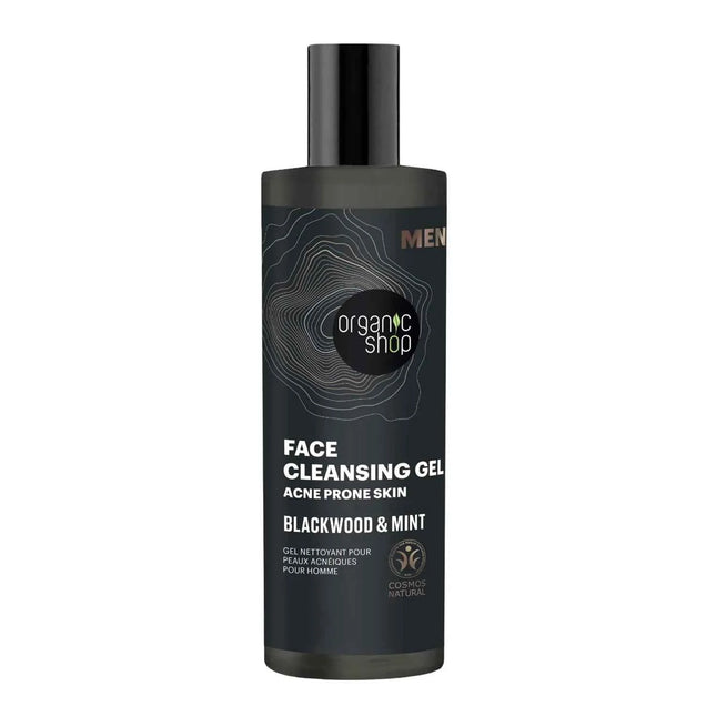 Organic SHOP Men Blackwood – Gel Limpiador Anti-Acne Unisex, 200 ml