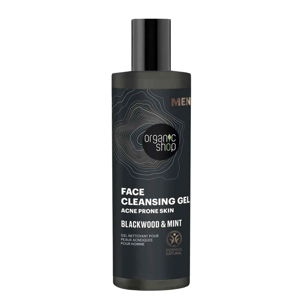 Organic SHOP Men Blackwood – Gel Limpiador Anti-Acne Unisex, 200 ml