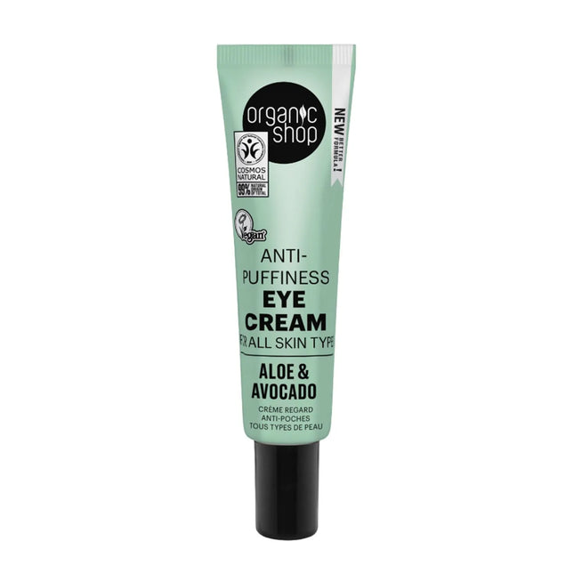 Organic SHOP Aloe Crema De Ojos Anti-Puffiness Unisex, 30 ml