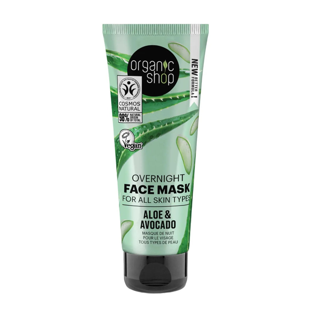 Organic SHOP Aloe Mascarilla Facial Overnight Unisex, 75 ml