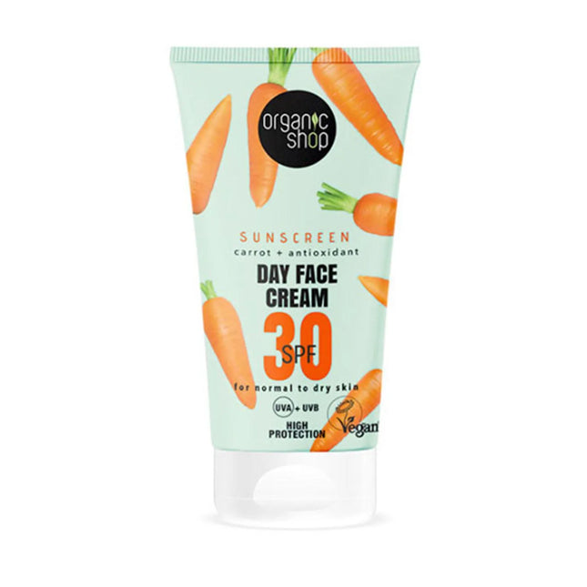 Organic SHOP Carrot Crema Facial De Dia Spf30 Unisex, 50 ml