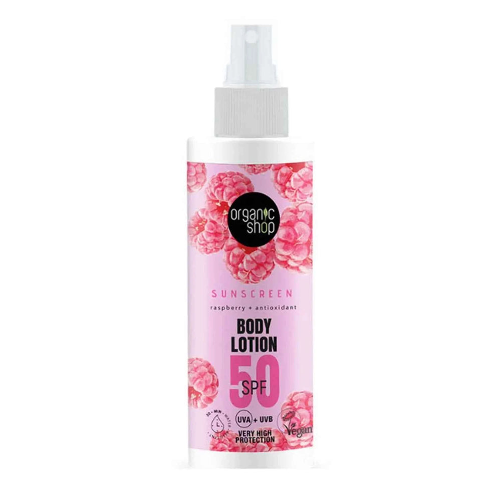 Organic SHOP Raspberry Locion Corporal Spf50 Unisex, 150 ml