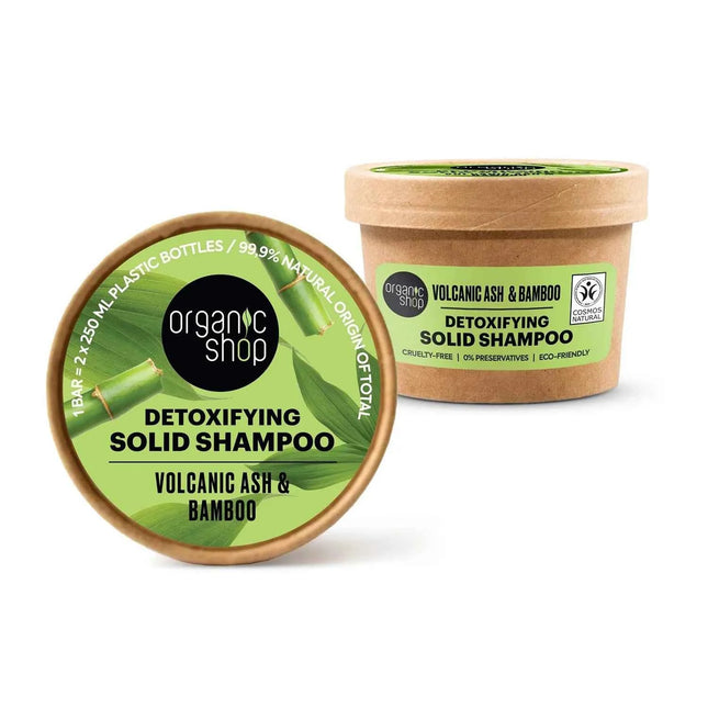 Organic SHOP Volcanic Ash Champu Solido Detoxificante Unisex, 60 g
