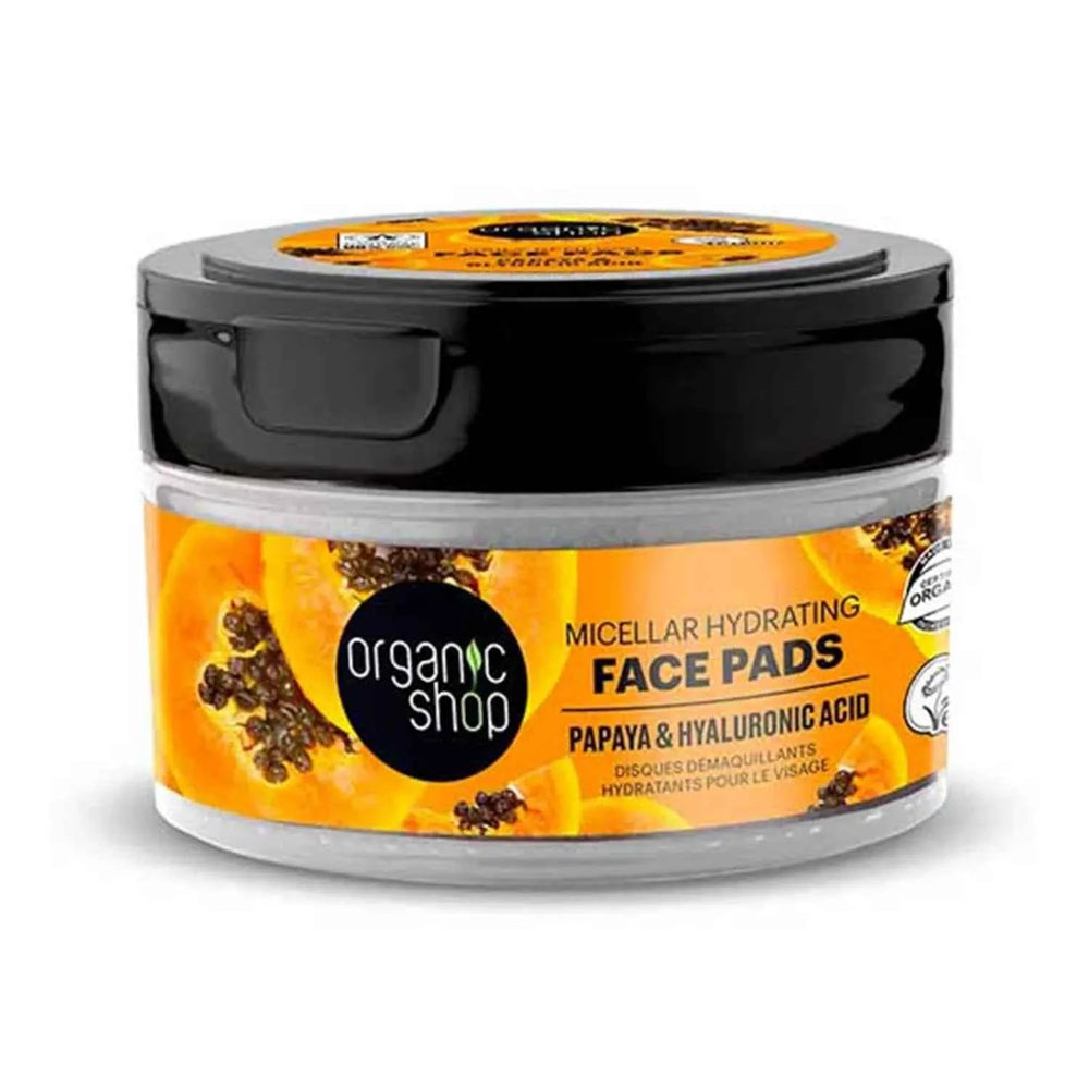 Organic SHOP Papaya Micellar Discos Faciales Hidratantes Micellar Unisex, 20 Units