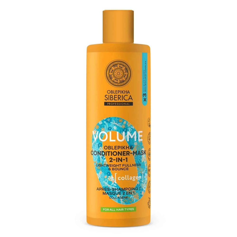 Natura Siberica Oblepikha Volume Collagen Mascarilla Acondicionador 2in1 Unisex, 400 ml