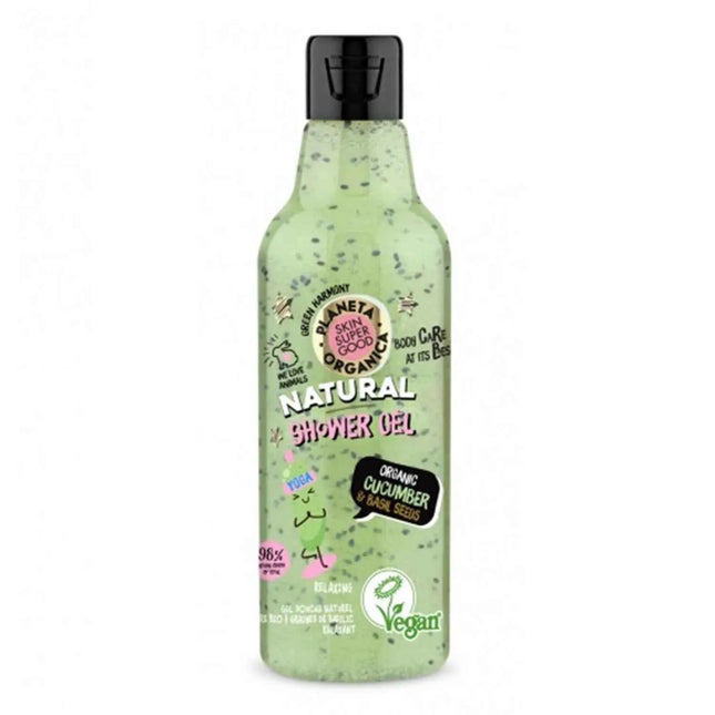 Natura Siberica Skin Super Good Natural – Gel De Baño De Pepino Orgánico y Semillas De Albahaca Unisex, 250 ml
