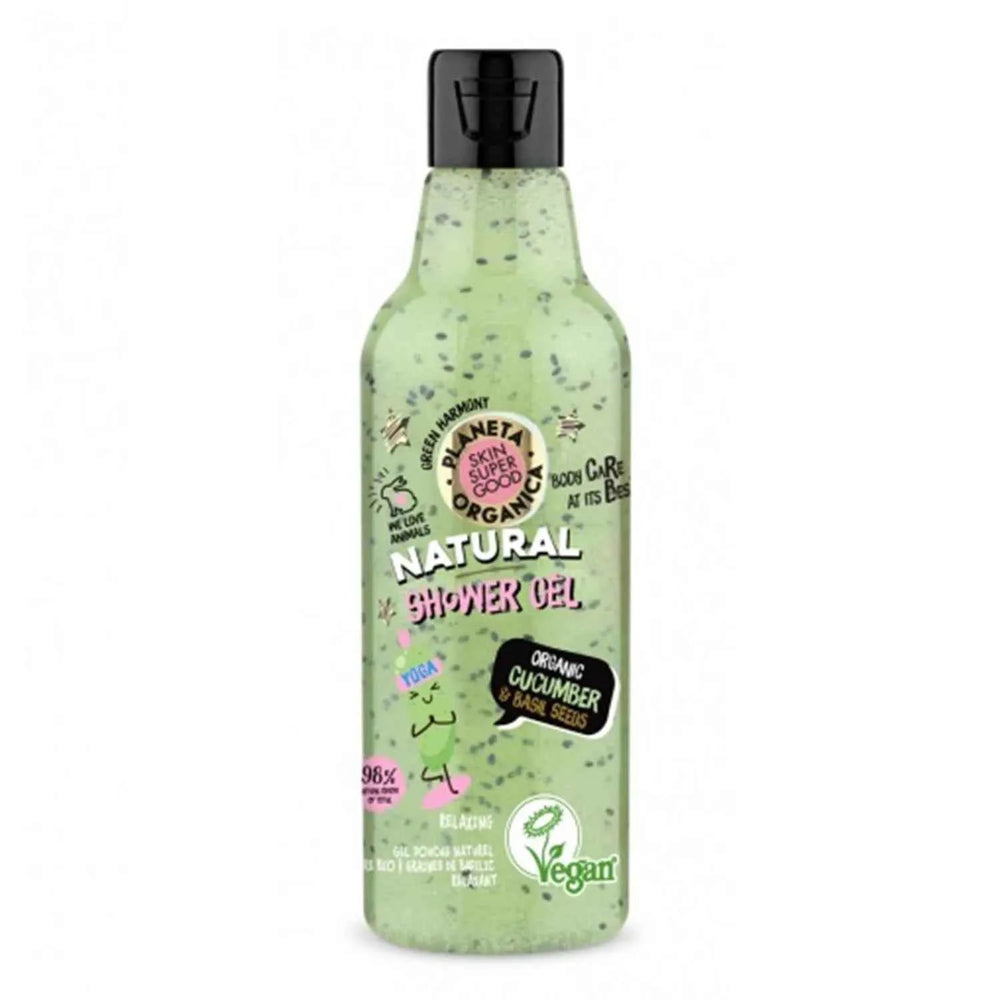Natura Siberica Skin Super Good Natural – Gel De Baño De Pepino Orgánico y Semillas De Albahaca Unisex, 250 ml