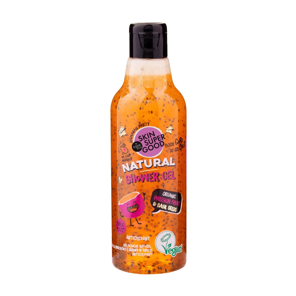 Natura Siberica Skin Super Good Natural – Gel De Baño De Fruta De La Pasión Orgánica y Semillas De Albahaca Unisex, 250 ml