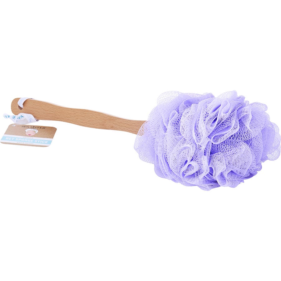 Spa Accessories Net Sponge Stick (Beech Wood) - Purple