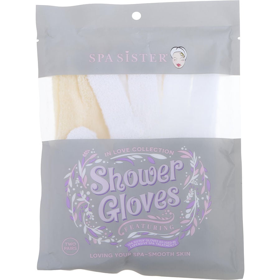 Spa Accessories Spa Sister Twin Exfoliating Gloves Treatment (White & Beige)