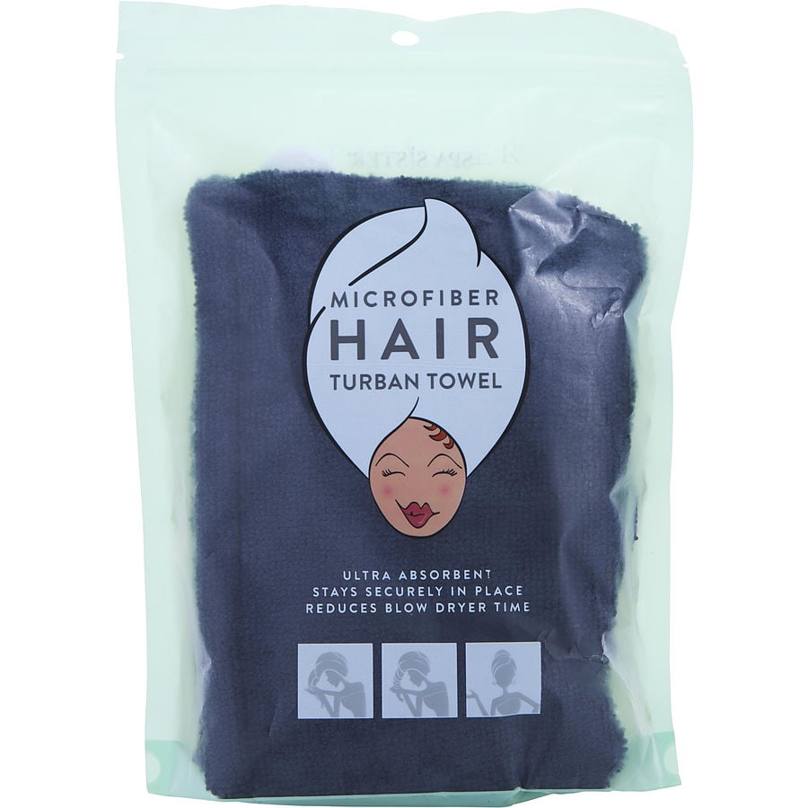 Spa Accessories Spa Sister Microfiber Hair Turban - Black
