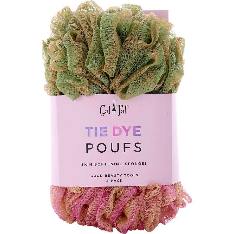Spa Accessories Tie Dye Skin Softening Sponges 2 Pack (Peach Nougat/Jade)