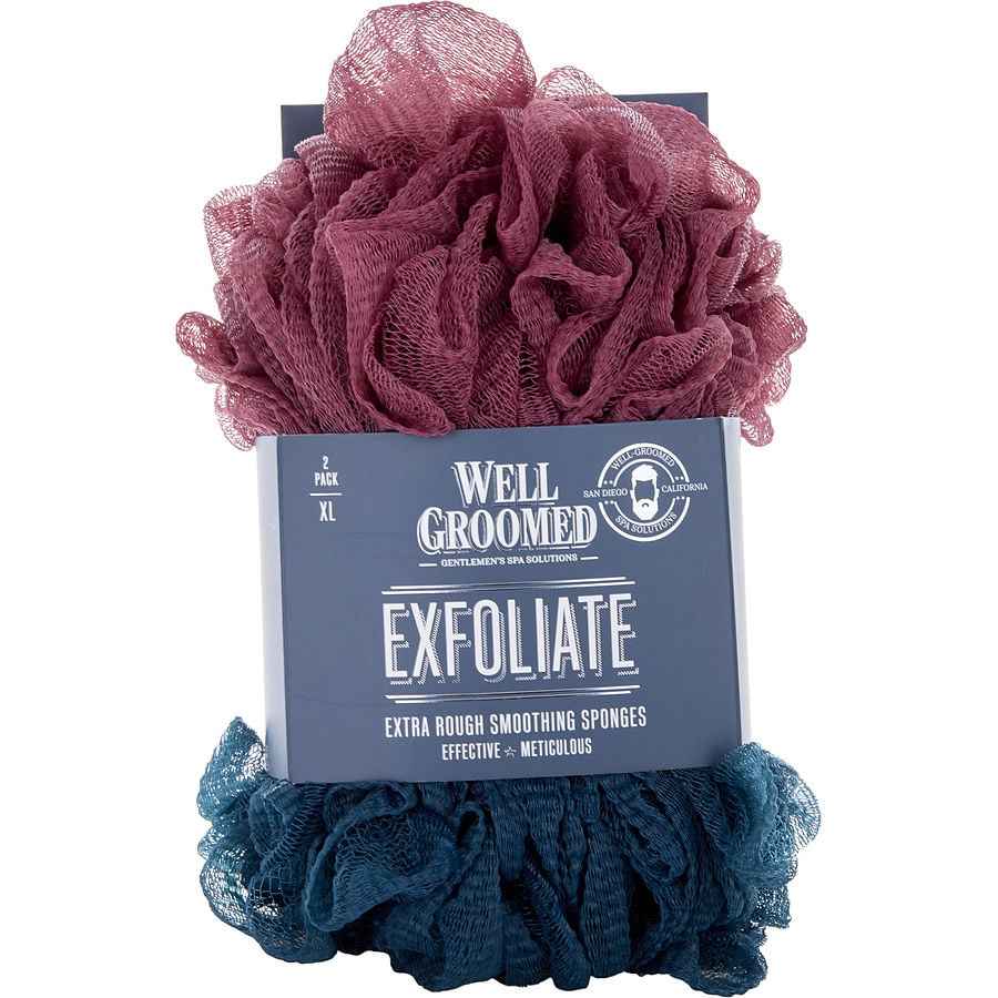 Spa Accessories Exfoliate Extra Rough Smoothing Sponges 2 Pack - Maroon/Dark Teal