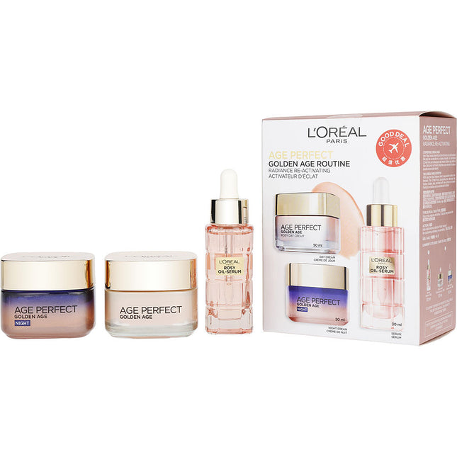 Age Perfect Golden Age Routine: Day Cream 50ml + Night Cream 50ml + Hero Serum 30ml --3pcs L'oreal