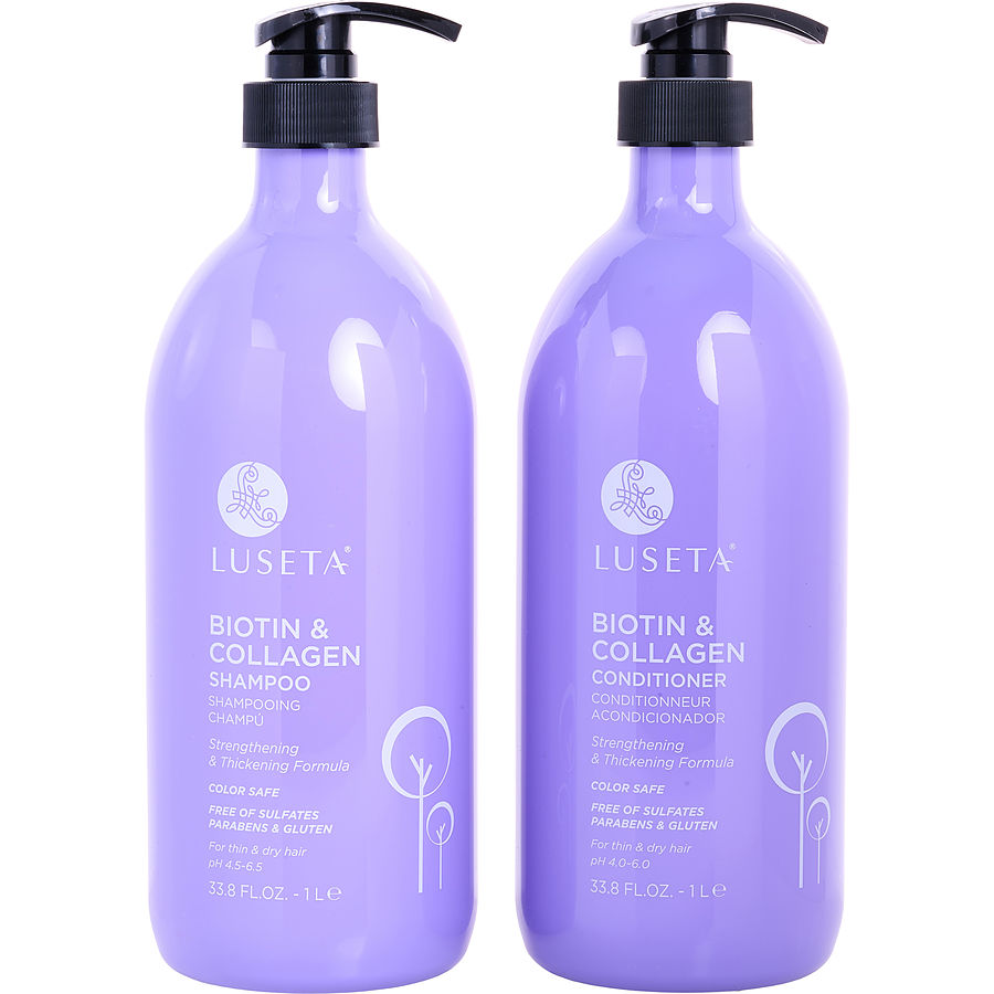 Biotin & Collagen Shampoo And Conditioner Set 33.8 Oz Luseta