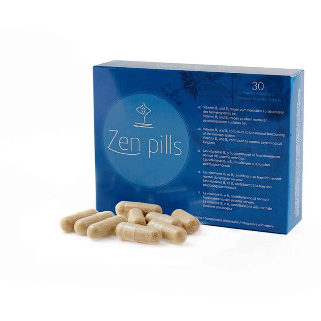 500 Cosmetics Zen Pills L-Tryptophan Magnesium Stearate Hops Passiflora L-Theanine Vitamin B6 & Vitamin B1 Control Anxiety & Stress – Capsules Unisex, 30 capsules