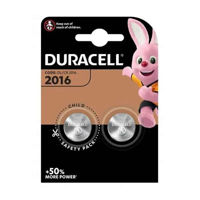 Duracell Lithium Button Battery 3V 2016 DL/CR2016, 2 Units