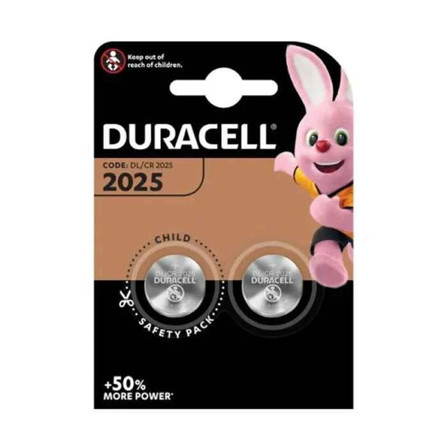 Duracell Lithium Button Battery 3V 2025 DL/CR2025, 2 Units