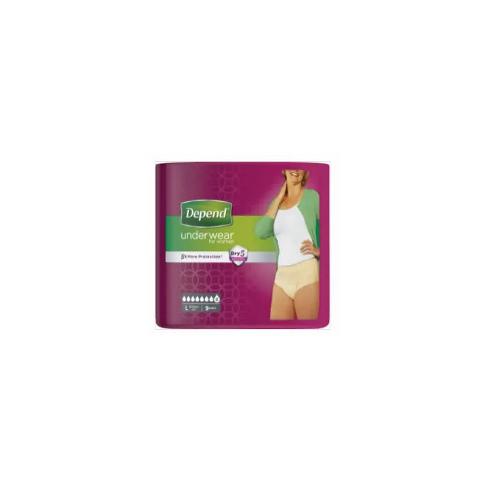 Depend Pants Women Comfort-Protect Size L, 9 Units